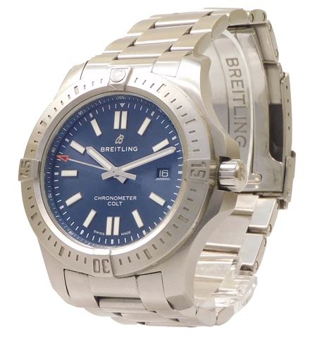 breitling colt 44 blue automatic a17388|Breitling colt 44 automatic review.